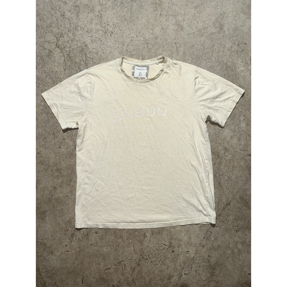 Denim & Flower Ricky Singh Men's Sz L GUAPO Handsome Graphic T-Shirt Beige